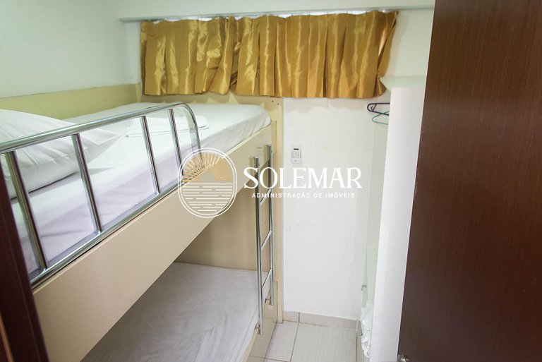 Apto com suíte e um quarto com camas Beliche e sofá-cama