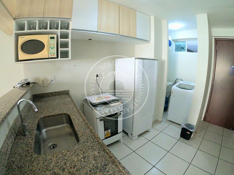 Apto com uma suíte e um quarto com camas beliche.