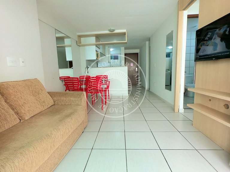 Apto com uma suíte e um quarto com camas beliche.