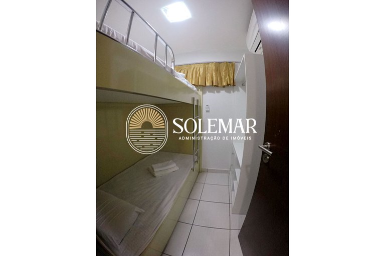 Apto com suíte e um quarto com camas Beliche e sofá-cama