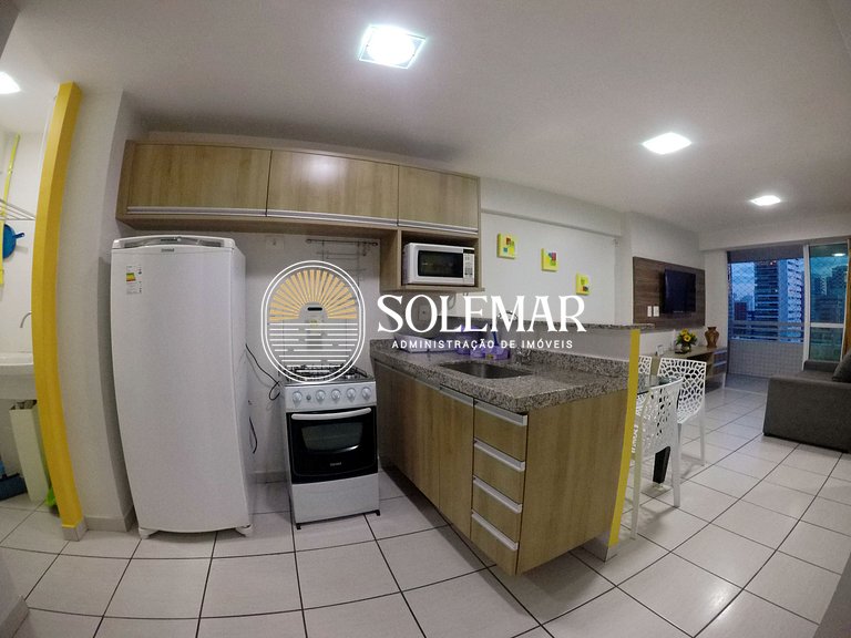 Apto com suíte e um quarto com camas Beliche e sofá-cama
