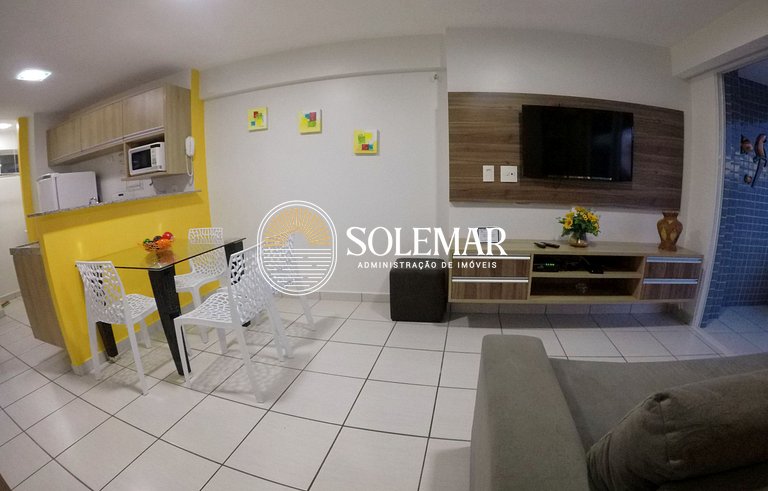 Apto com suíte e um quarto com camas Beliche e sofá-cama