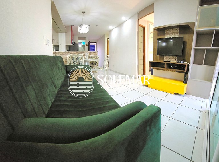 Apto de luxo com 2 quartos casal e sofá-cama