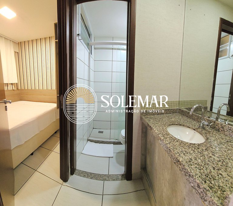 Apto de luxo com 2 quartos casal e sofá-cama