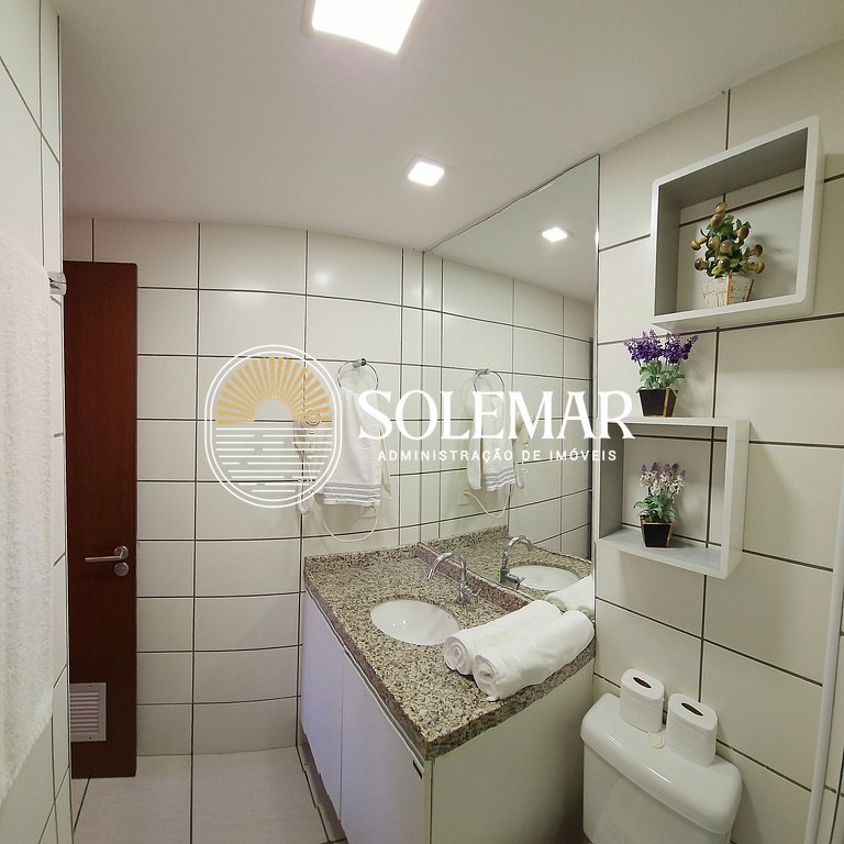 Apto de luxo com 2 quartos casal e sofá-cama