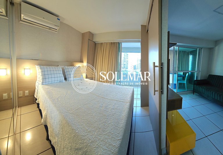 Apto de luxo com 2 quartos casal e sofá-cama