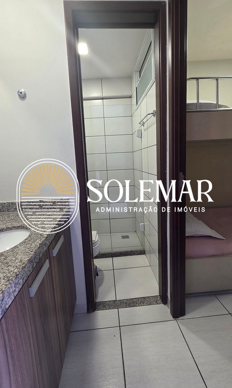 Apto com suíte e um quarto com camas Beliche e sofá-cama