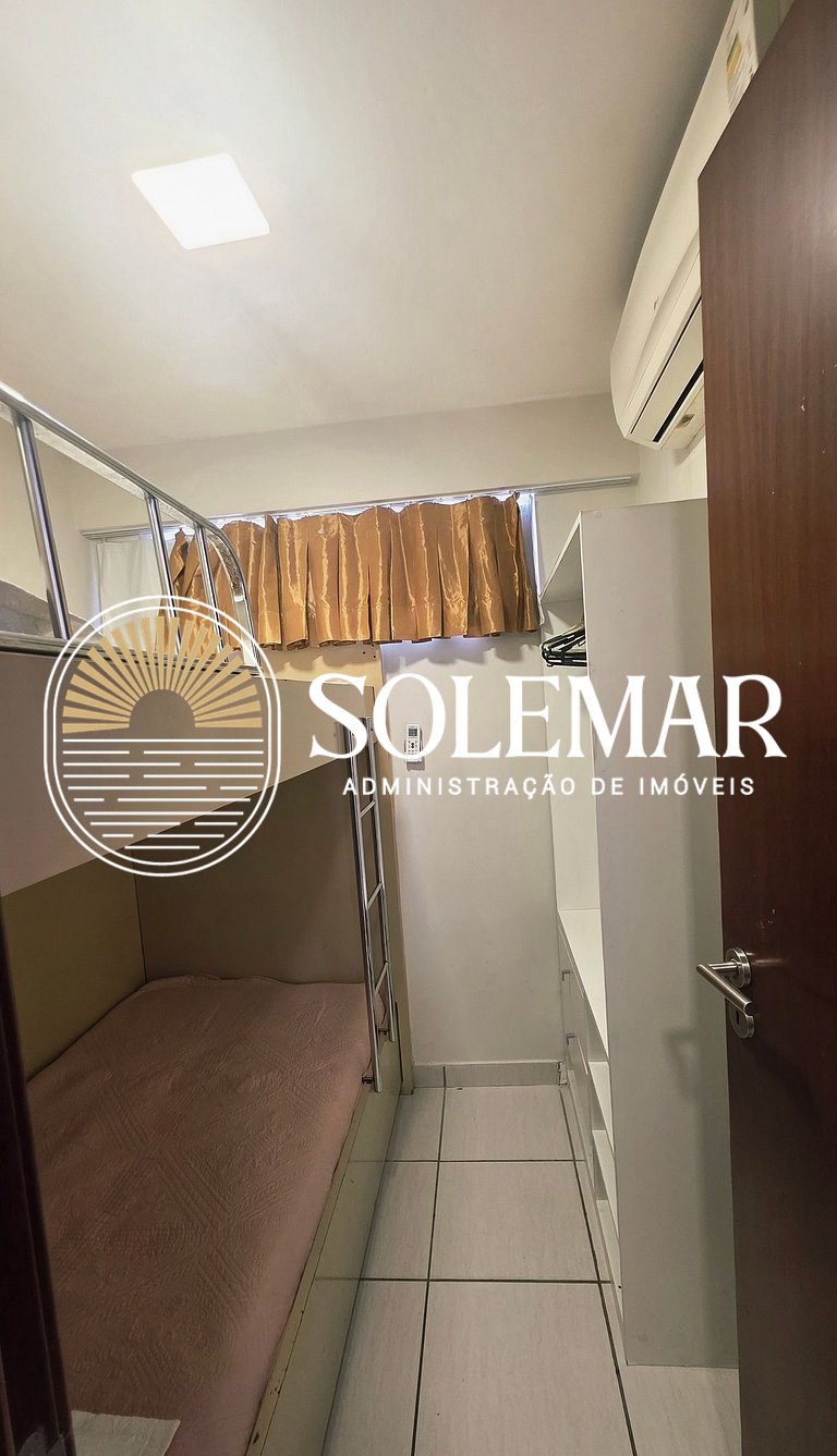 Apto com suíte e um quarto com camas Beliche e sofá-cama