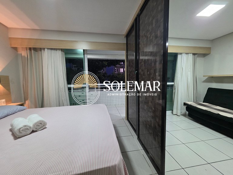 Apto com 1 suite e 1 quarto menor com camas solteiro