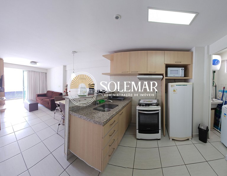 Apartamento com 1 suite e 1 quarto com cama solteiro