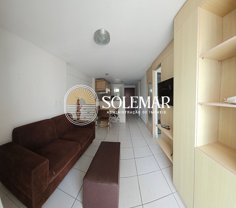 Apartamento com 1 suite e 1 quarto com cama solteiro